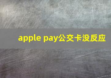 apple pay公交卡没反应